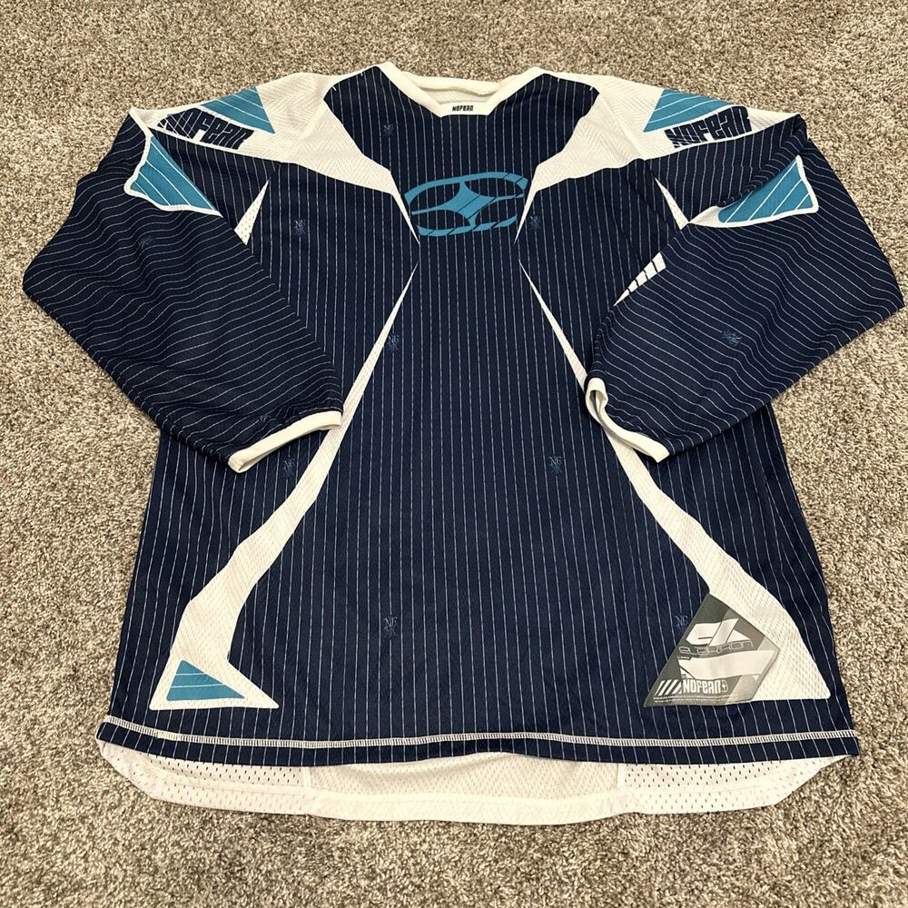 Vintage No Fear Elektron Jersey Size XL Blue/Black Motocross Dirt Bike ATV BMX